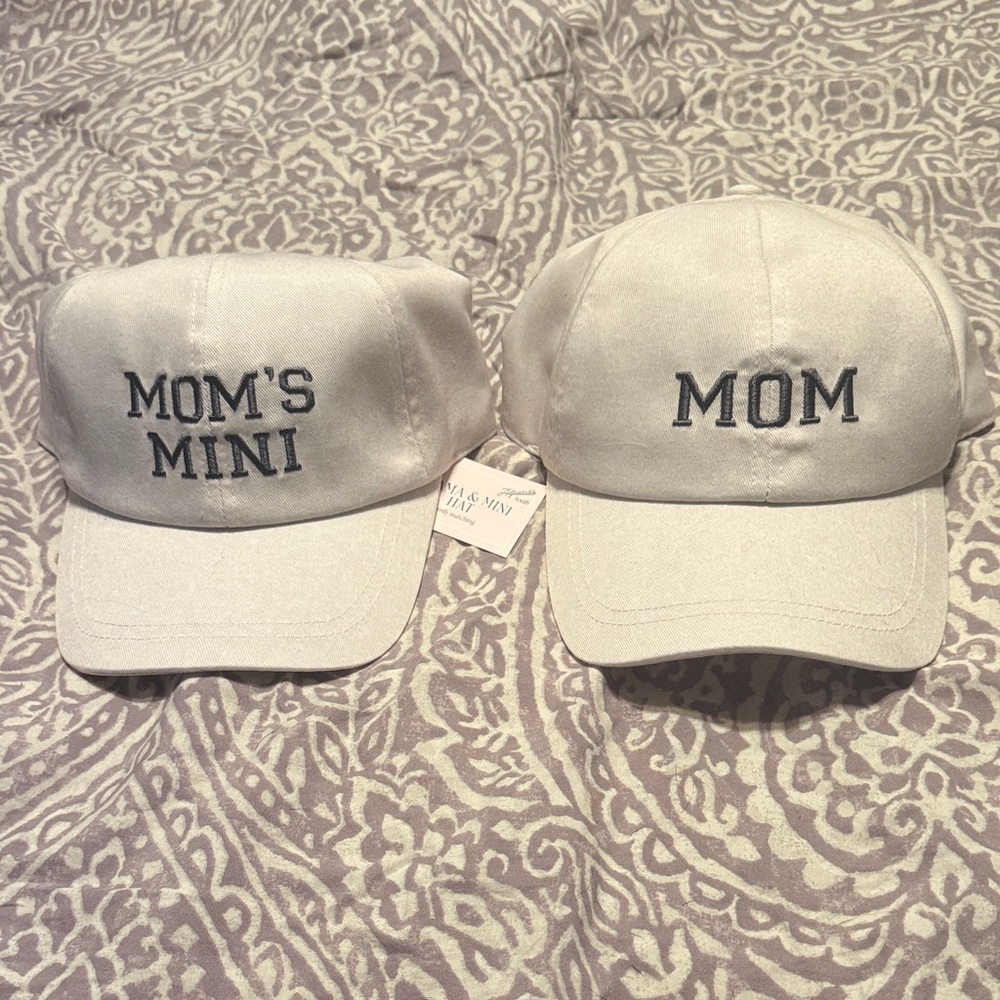 Matching Mom and Mini Caps - White